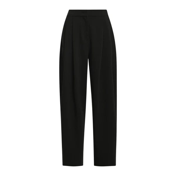 Essentiel Antwerp Black barrel-leg pants with pleated waist