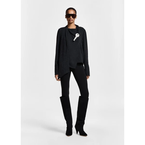 Essentiel Antwerp Black high waist cropped leggings, view 5