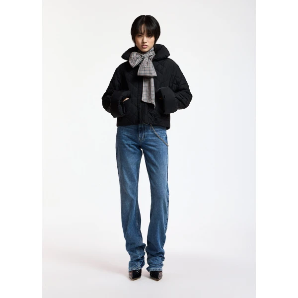 Essentiel Antwerp Black quilted padded jacket, view 3