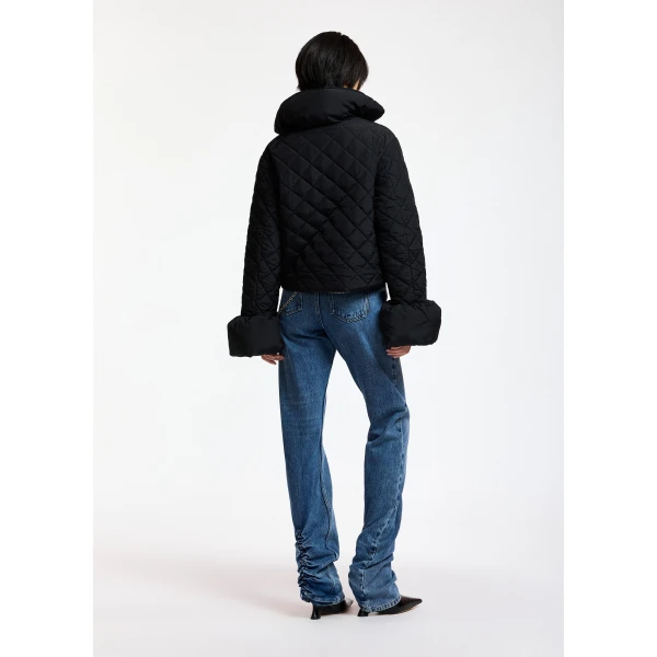 Essentiel Antwerp Black quilted padded jacket, view 5