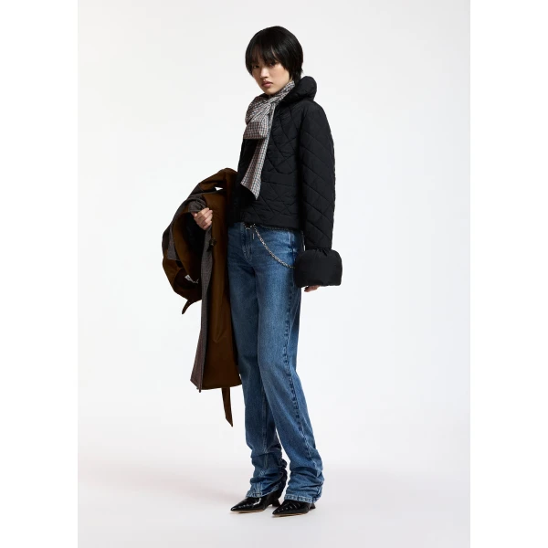 Essentiel Antwerp Black quilted padded jacket, view 6