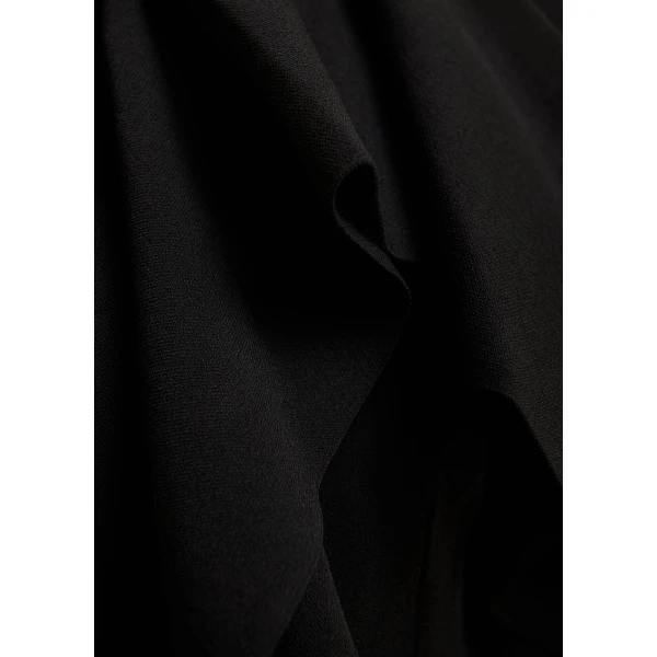 Essentiel Antwerp Black structured knitted top with draped ruffle detail, view 3