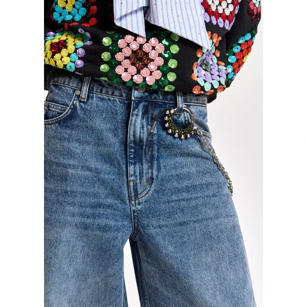 Essentiel Antwerp Blue cotton barrel-leg jeans, view 4