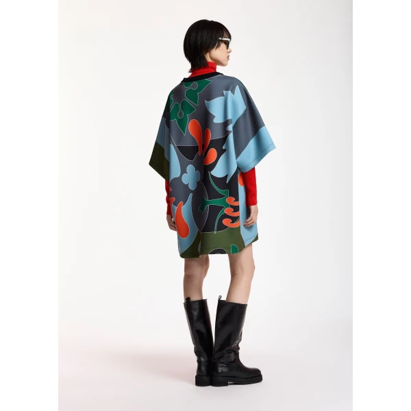 Essentiel Antwerp Blue, grey and green printed mini dress, view 6