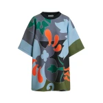 Essentiel Antwerp Blue, grey and green printed mini dress