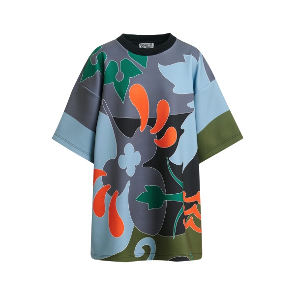 Essentiel Antwerp Blue, grey and green printed mini dress
