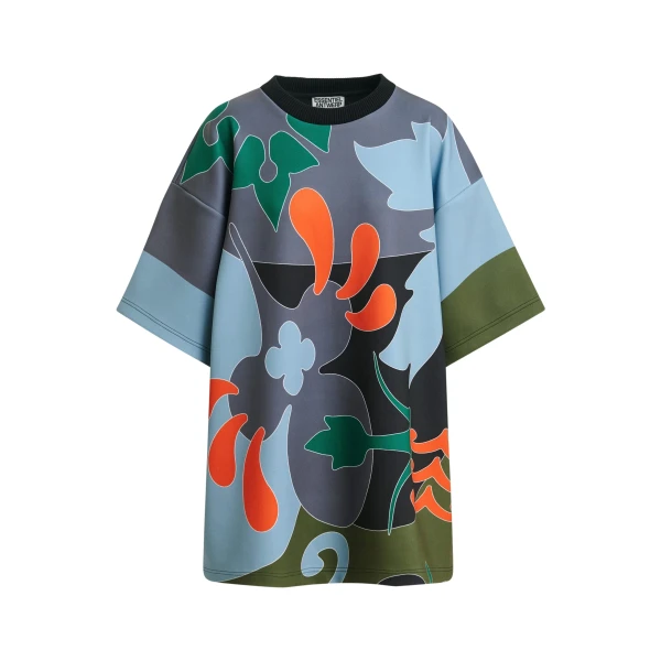 Essentiel Antwerp Blue, grey and green printed mini dress
