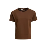 Essentiel Antwerp Brown T-shirt with black embellished collar Top