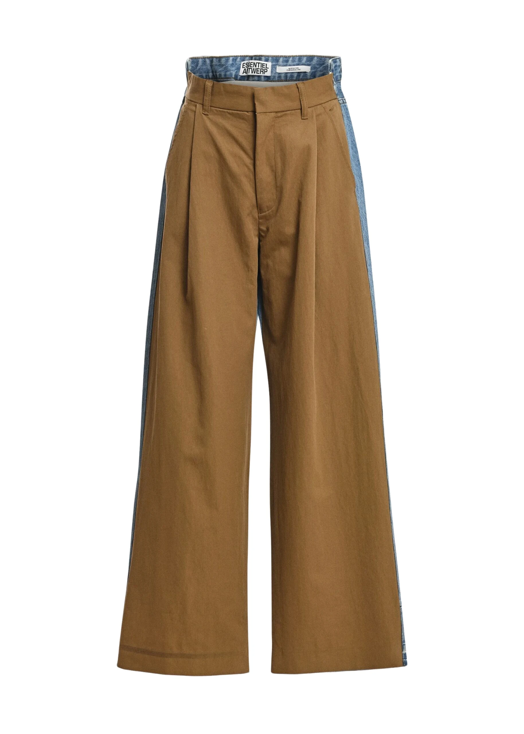 Essentiel-Antwerp-Brown-and-blue-dual-fabric-wide-leg-pants-scaled47734_nobg Essentiel Antwerp Brown and blue dual-fabric wide-leg pants
