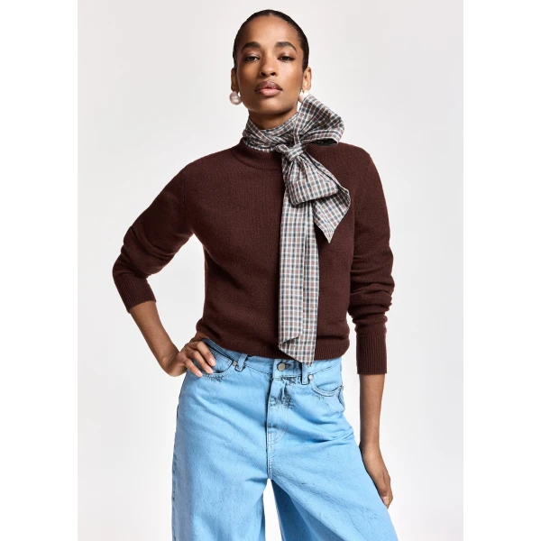 Essentiel Antwerp Brown cashmere sweater, view 2