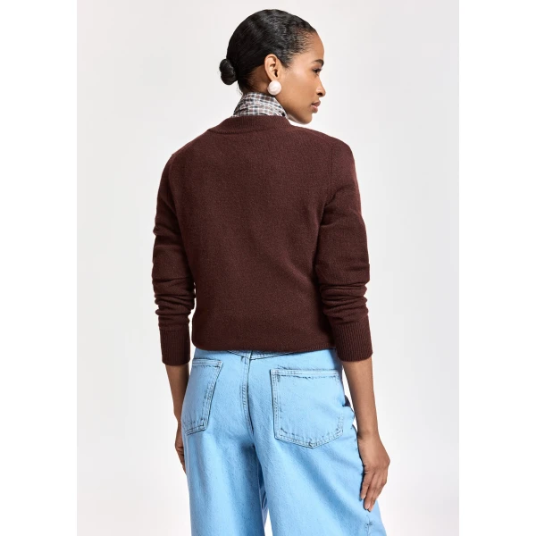 Essentiel Antwerp Brown cashmere sweater, view 3