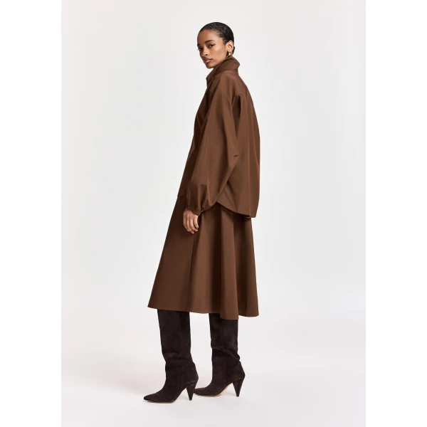 Essentiel Antwerp Brown oversized shirt with voluminous sleeves, view 5