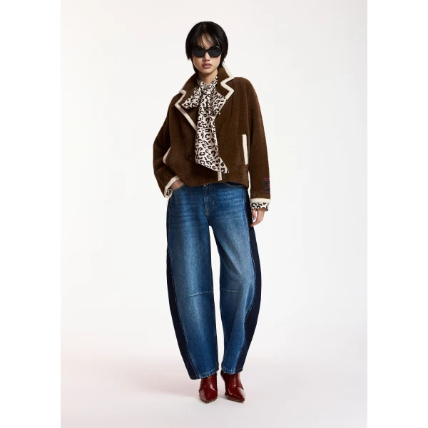 Essentiel Antwerp Brown with white contrast trims Knit, view 2