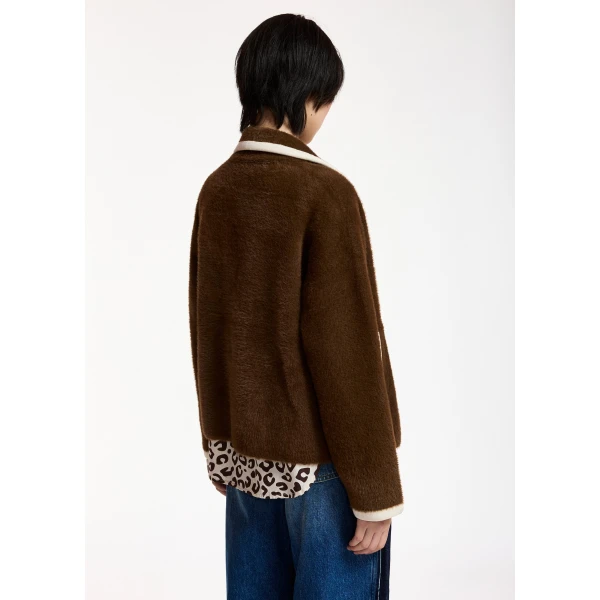 Essentiel Antwerp Brown with white contrast trims Knit, view 5