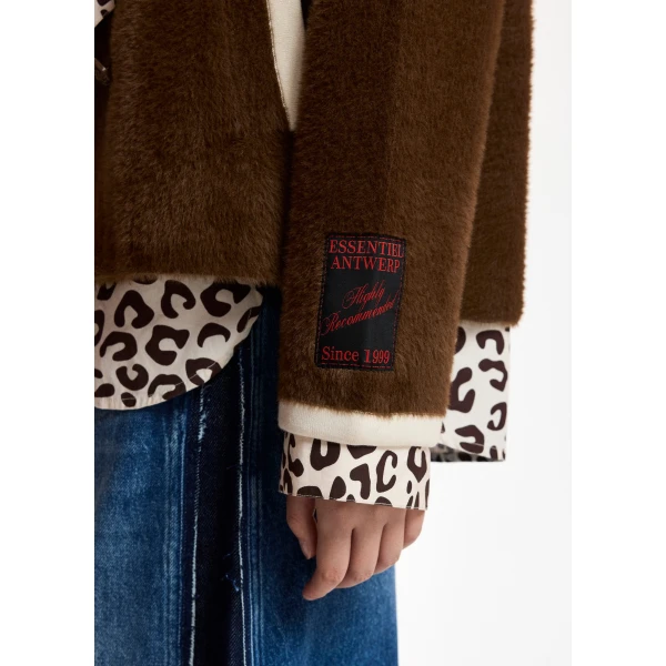 Essentiel Antwerp Brown with white contrast trims Knit, view 6