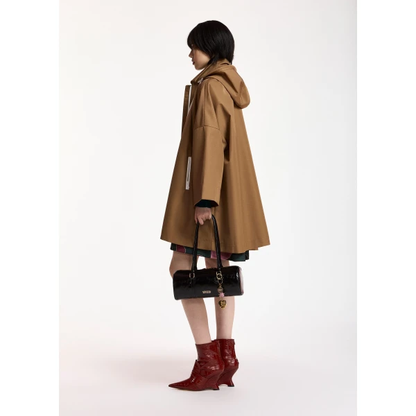Essentiel Antwerp Camel oversized hooded rain coat, view 6