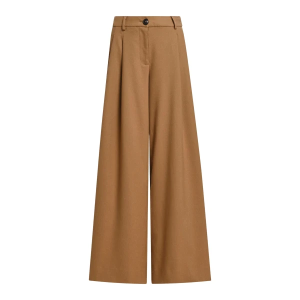 Essentiel Antwerp Camel wide-leg pants with twisted seam detail