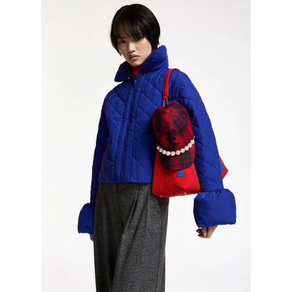 Essentiel Antwerp Cobalt blue quilted padded jacket, view 3