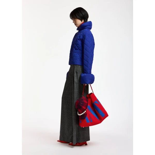 Essentiel Antwerp Cobalt blue quilted padded jacket, view 4