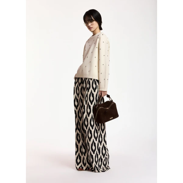 Essentiel Antwerp Cream stud-embellished sweatshirt Knit, view 5