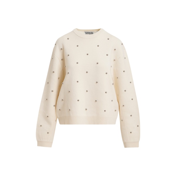 Essentiel Antwerp Cream stud-embellished sweatshirt Knit