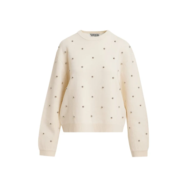 Essentiel Antwerp Cream stud-embellished sweatshirt Knit