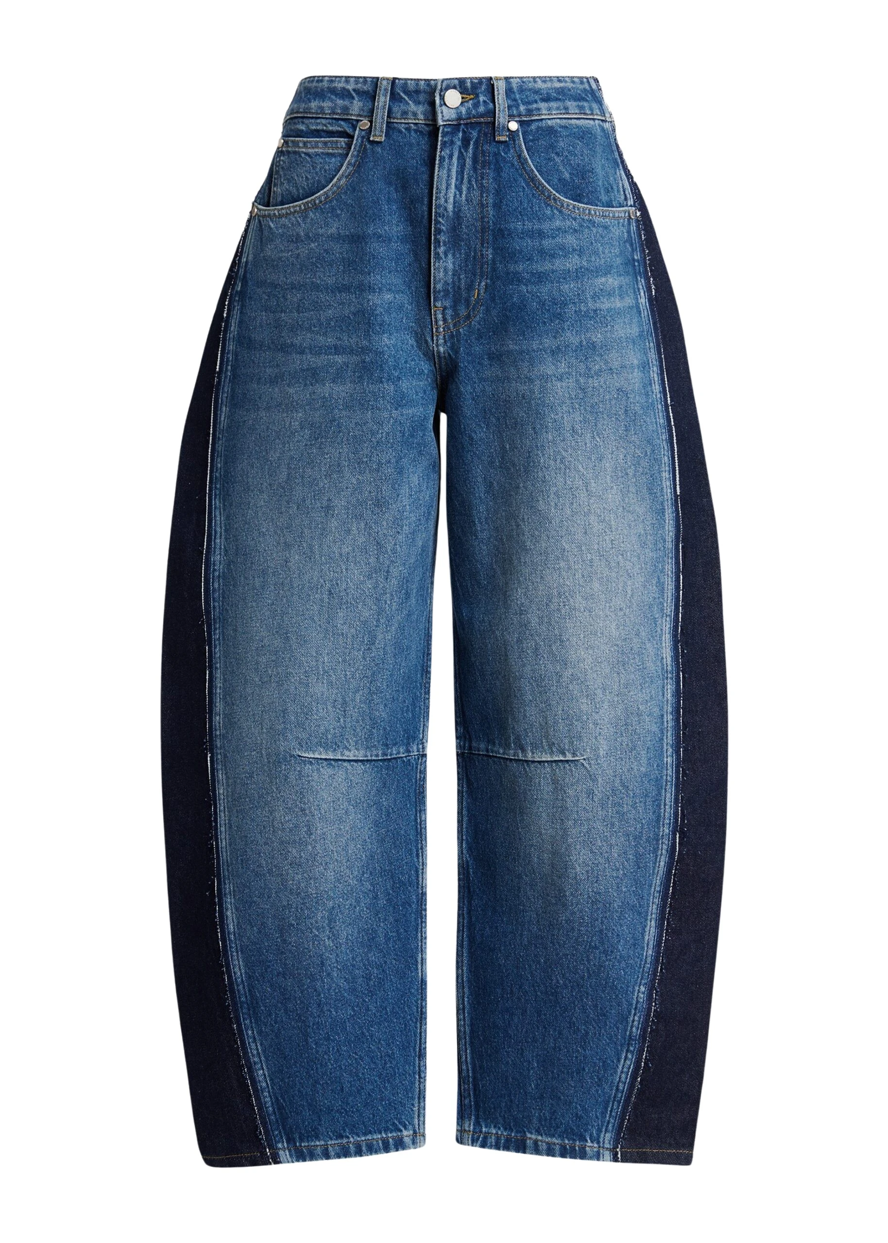 Essentiel-Antwerp-Dark-blue-and-black-panelled-barrel-leg-jeans-scaled32532_nobg Essentiel Antwerp Dark blue and black panelled barrel-leg jeans