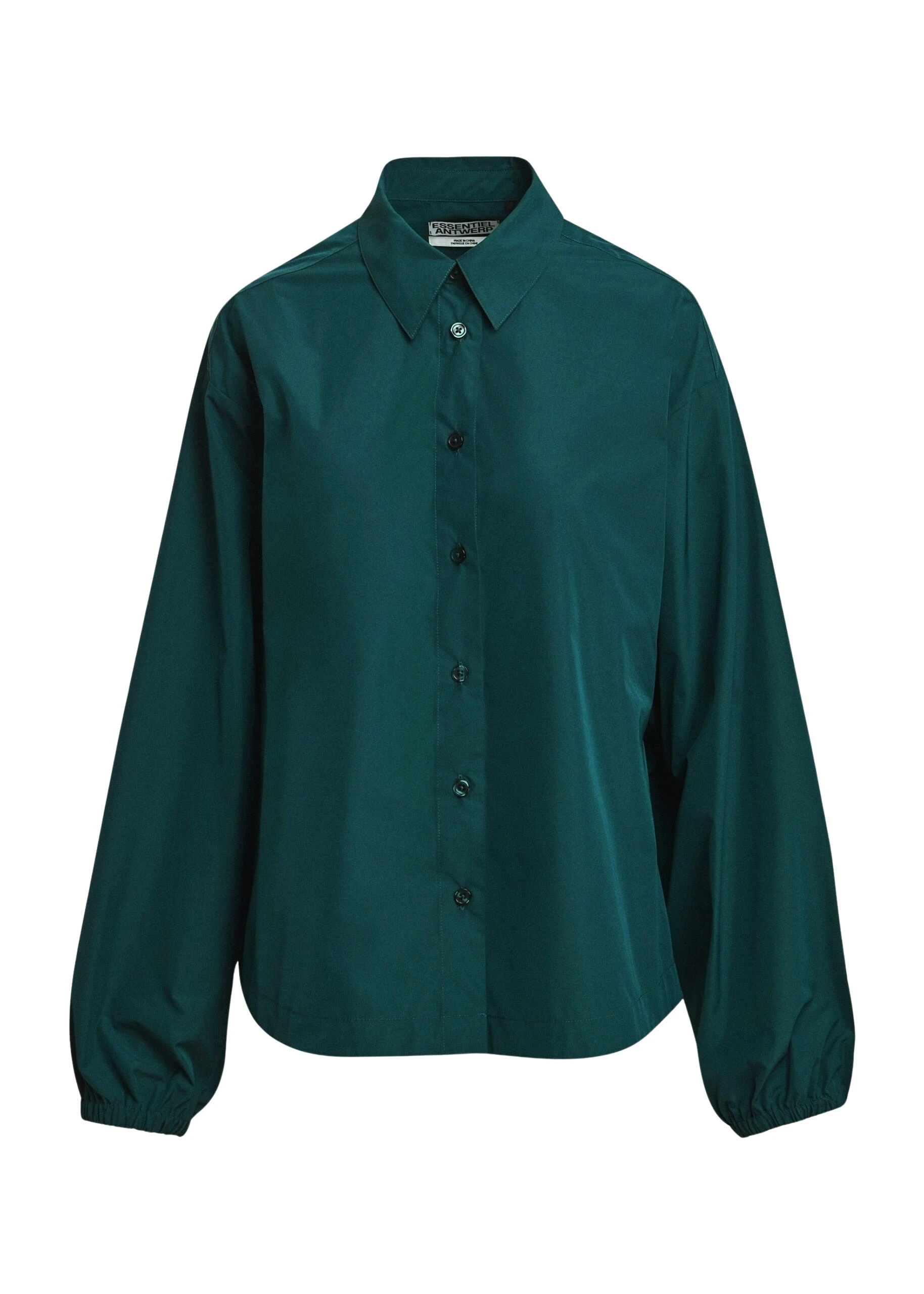 Essentiel-Antwerp-Dark-green-oversized-shirt-with-voluminous-sleeves-scaled40748_nobg Essentiel Antwerp Dark green oversized shirt with voluminous sleeves