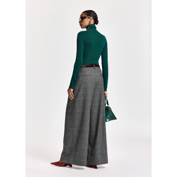 Essentiel Antwerp Dark green ribbed wool-blend turtleneck sweater, view 4