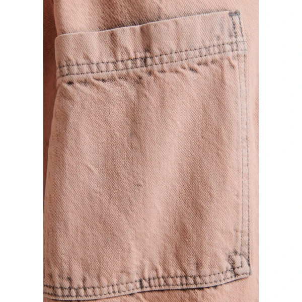 Essentiel Antwerp Dusty pink dirty-wash denim shirt dress, view 6