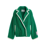Essentiel Antwerp Green cardigan with white contrast trims