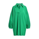 Essentiel Antwerp Green oversized mini dress with voluminous sleeves