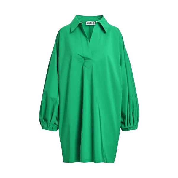 Essentiel Antwerp Green oversized mini dress with voluminous sleeves
