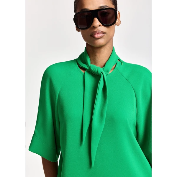 Essentiel Antwerp Green scarf-like collar top, view 2