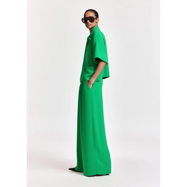 Essentiel Antwerp Green scarf-like collar top, view 5