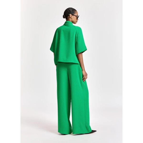 Essentiel Antwerp Green scarf-like collar top, view 6