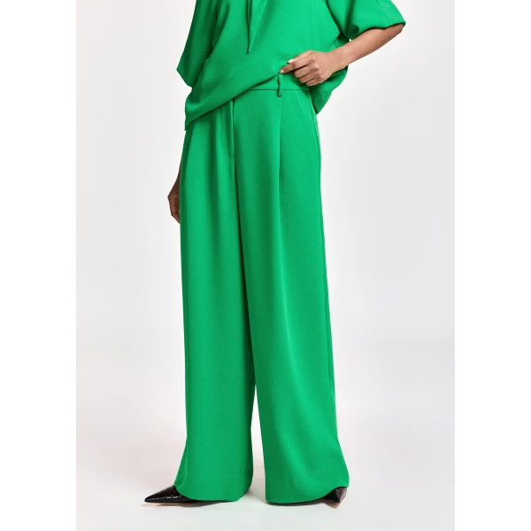 Essentiel Antwerp Green wide-leg pants, view 3