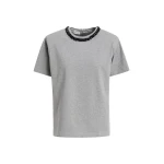 Essentiel Antwerp Grey T-shirt with black embellished collar Top