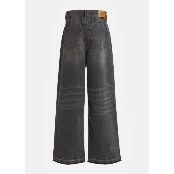 Essentiel Antwerp Khaki and black dual-fabric wide-leg pants, view 2