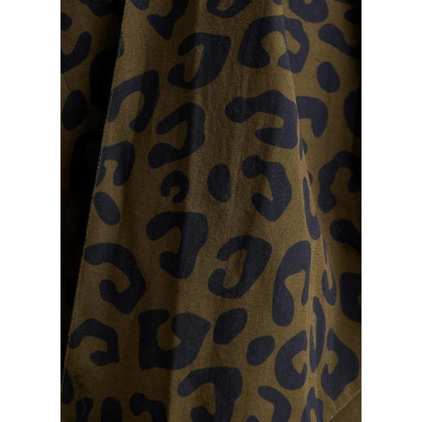 Essentiel Antwerp Khaki and navy leopard-print pussy-bow shirt, view 6