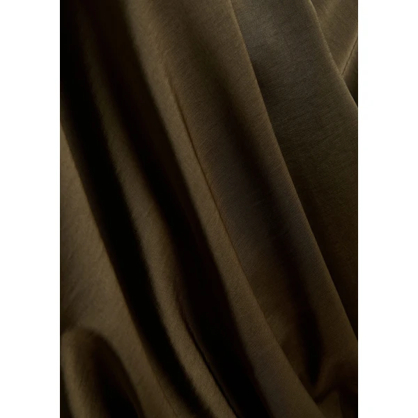 Essentiel Antwerp Khaki draped wrap top with V-neck, view 6