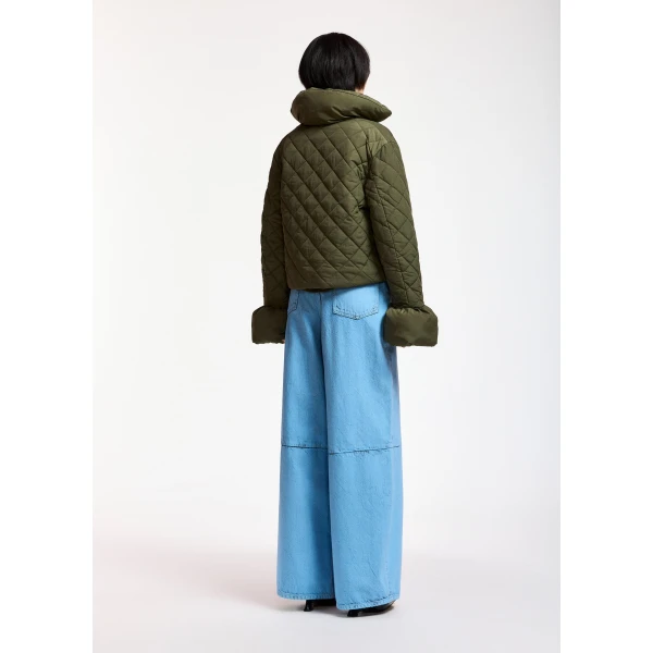 Essentiel Antwerp Khaki quilted padded jacket, view 5