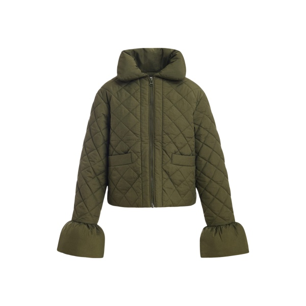 Essentiel Antwerp Khaki quilted padded jacket