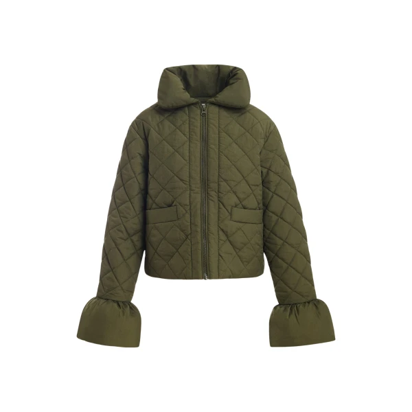 Essentiel Antwerp Khaki quilted padded jacket