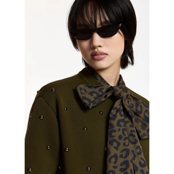 Essentiel Antwerp Khaki stud-embellished sweatshirt Knit, view 4