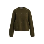 Essentiel Antwerp Khaki stud-embellished sweatshirt Knit