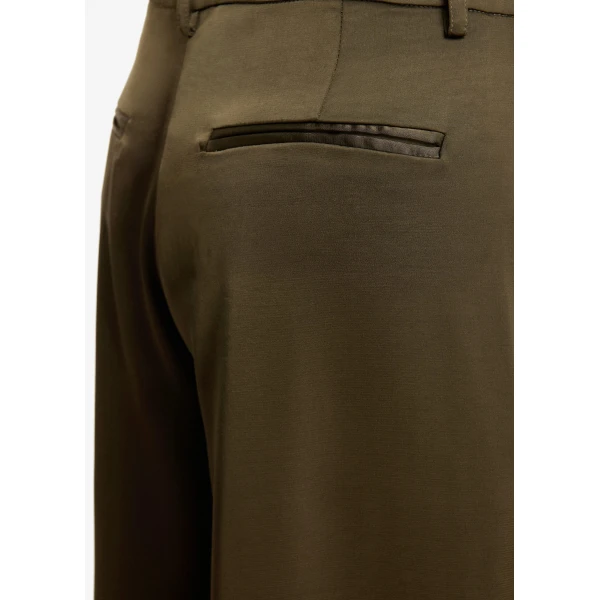 Essentiel Antwerp Khaki wide-leg satin pants, view 6