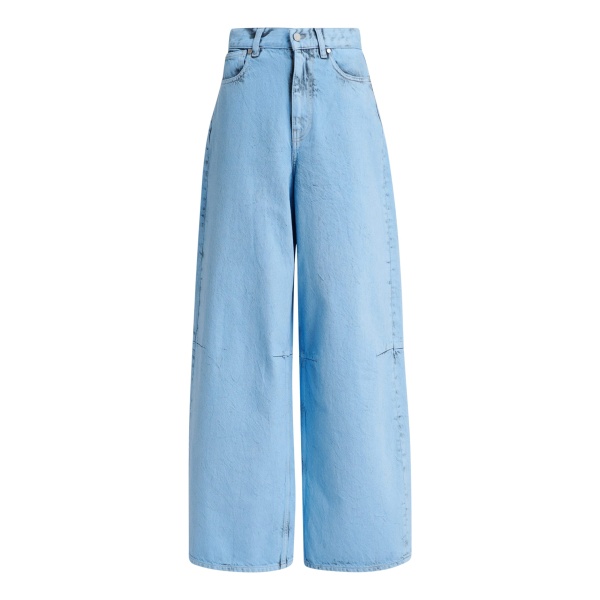 Essentiel Antwerp Light blue dirty-effect finish wide-leg jeans