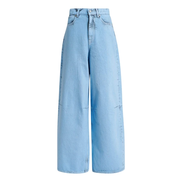 Essentiel Antwerp Light blue dirty-effect finish wide-leg jeans