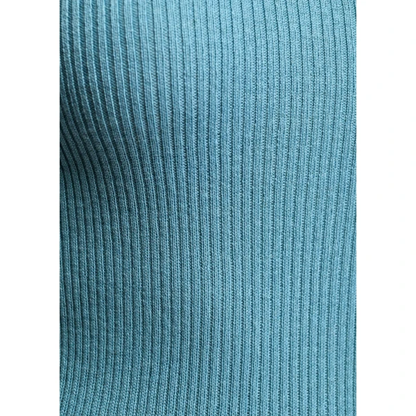 Essentiel Antwerp Light blue ribbed wool-blend turtleneck sweater, view 6
